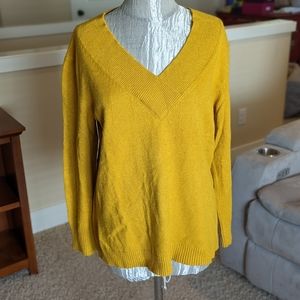 Mustard Yellow V-Neck Sweater